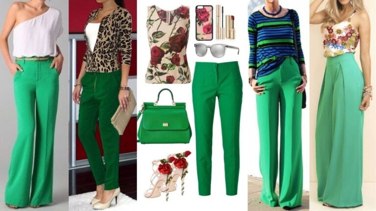 Combina a la perfección: Pantalón ancho verde para mujer